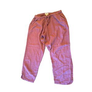 Pact L Womens Organic Cotton Pull on Casual Gauzy Purple Pants
